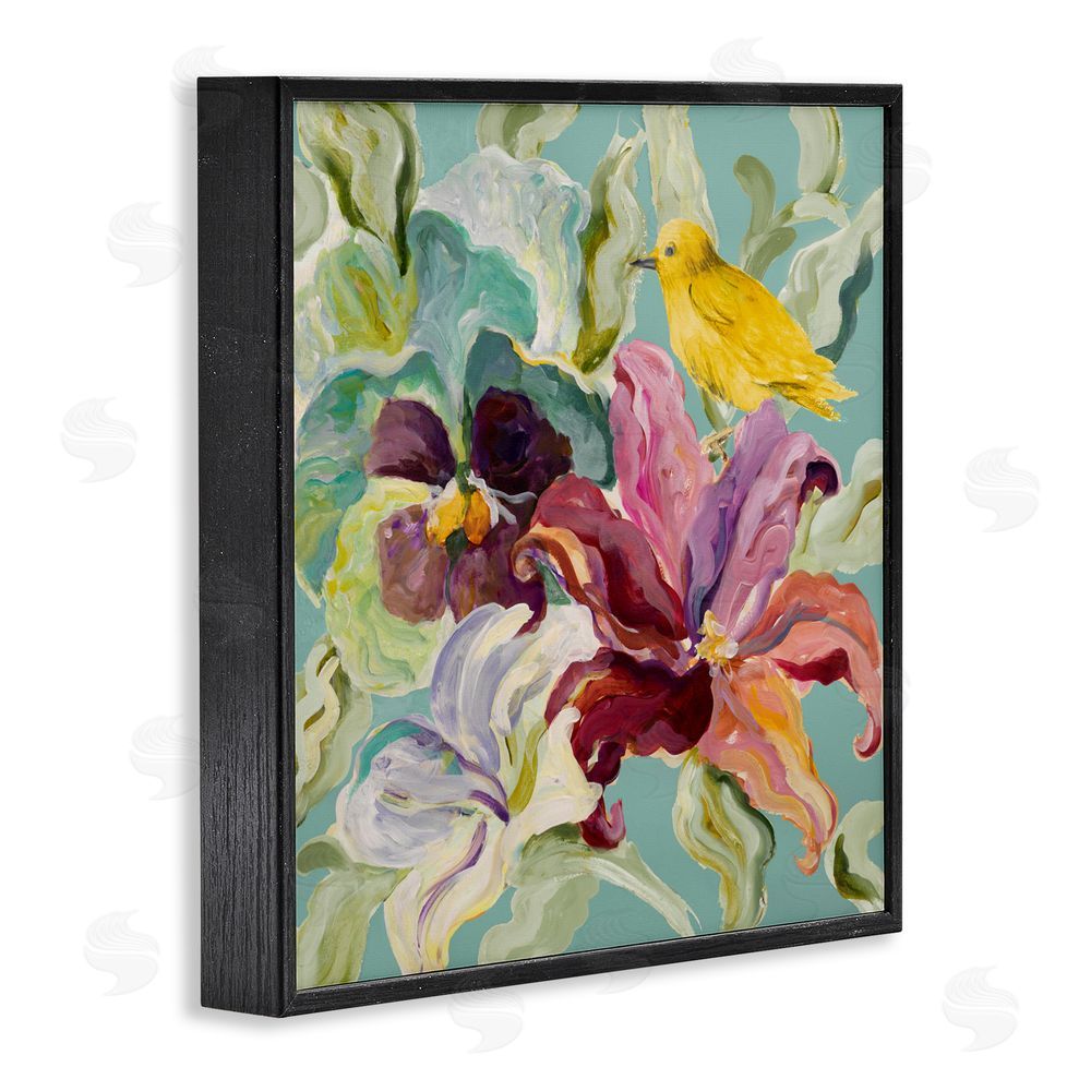 Sundance Graphics Lyrical Garden Canary Black Framed Giclee Wall Art Print