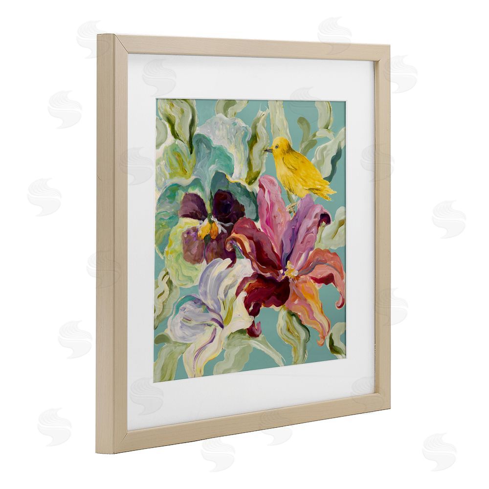 Sundance Graphics Lyrical Garden Canary Birch Framed Print Under Glass Wall Art