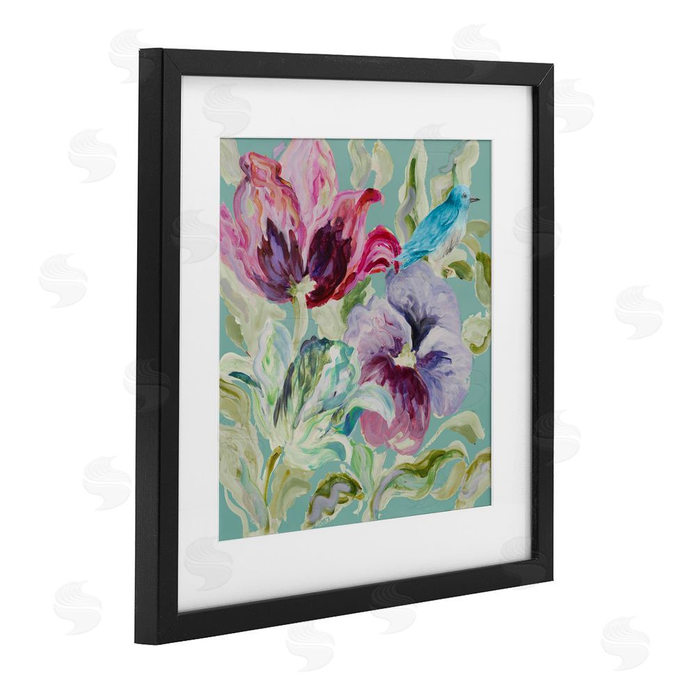 Sundance Graphics Lyrical Garden Strokes Black Framed Print Under Glass Wall Art