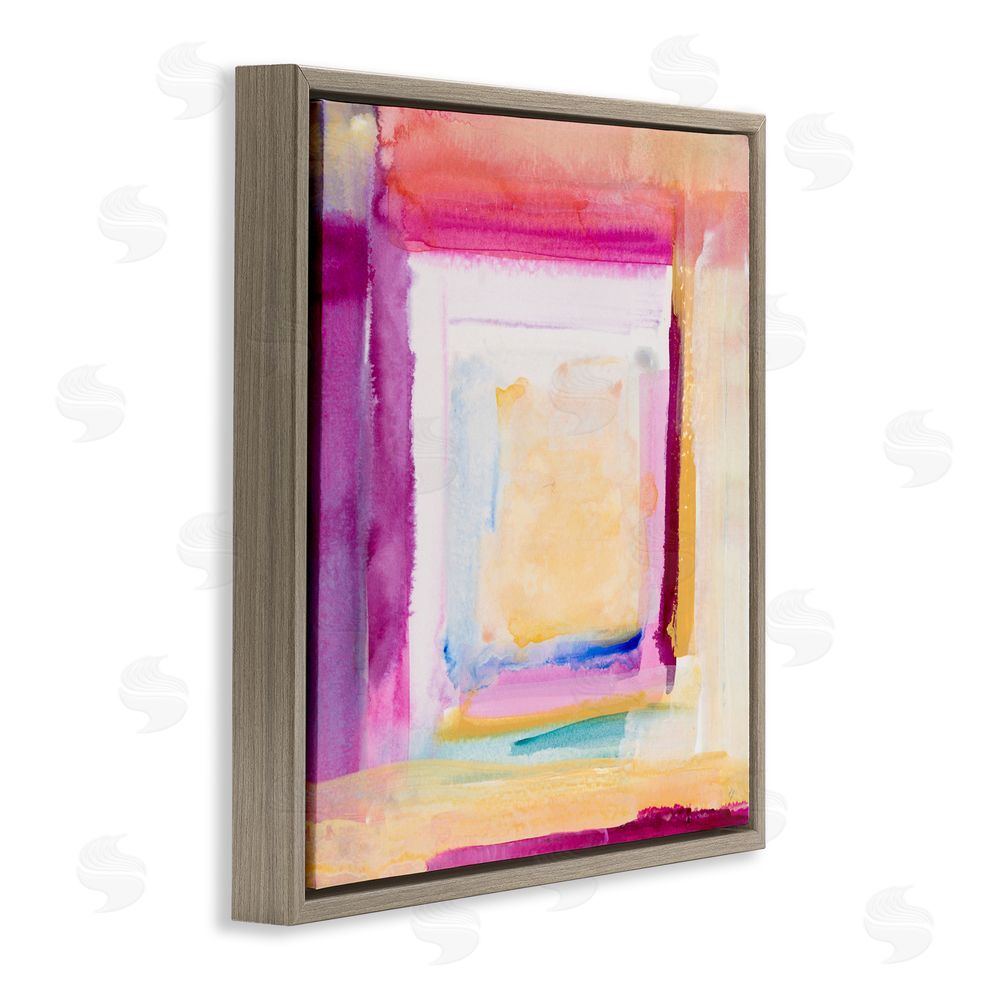 Lanie Loreth Vibrant Layers New Day Brown Floating Frame Canvas Wall Art Print