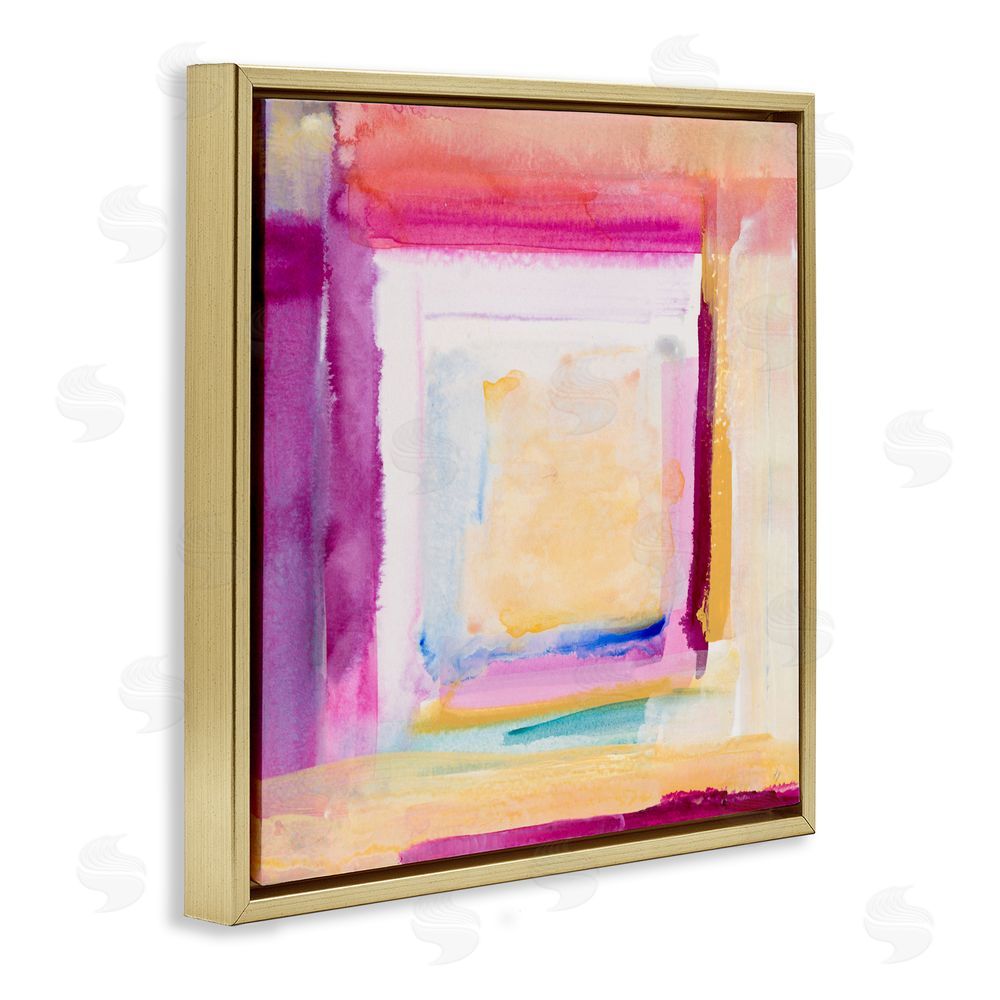 Lanie Loreth Vibrant Layers New Day Gold Floating Frame Canvas Wall Art Print