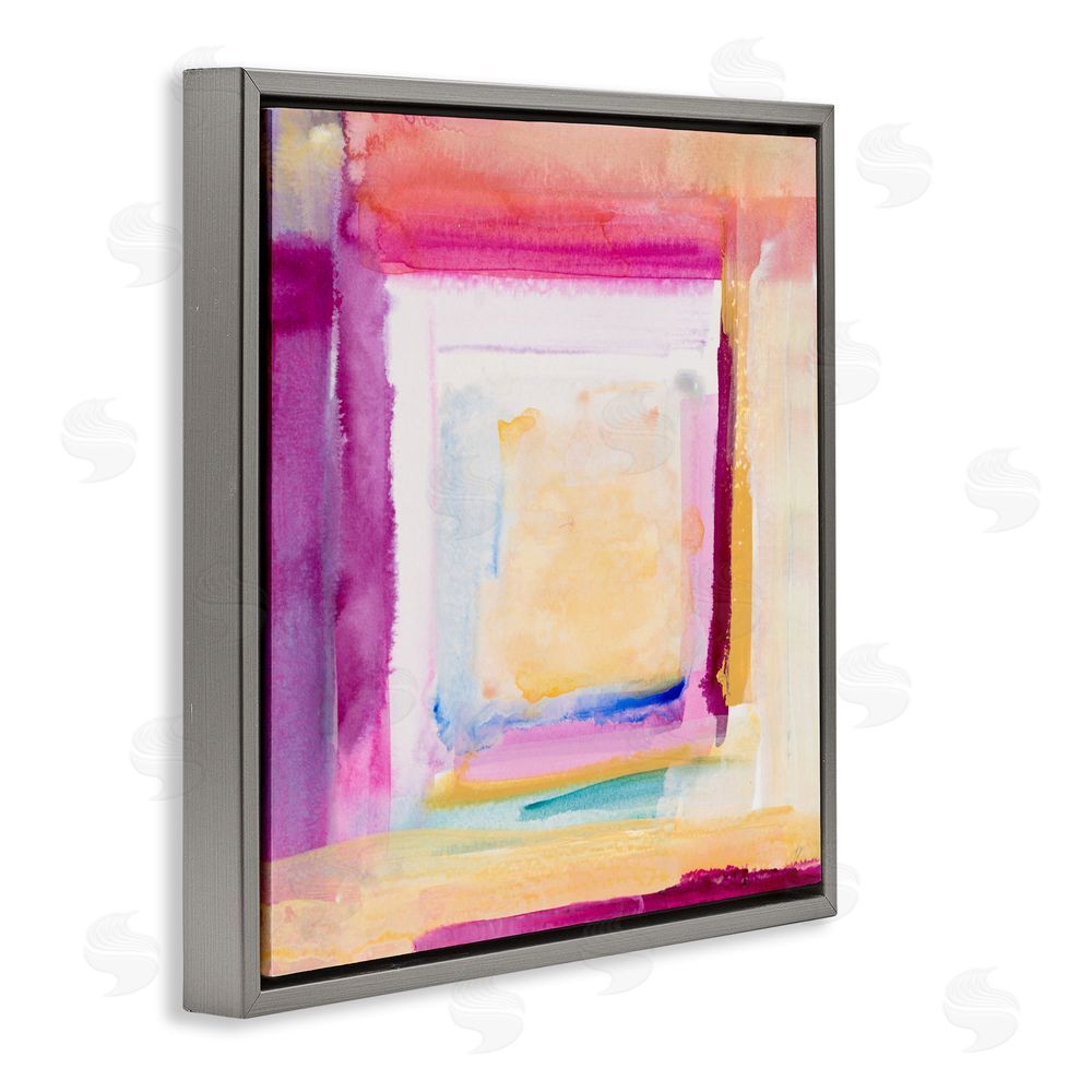 Lanie Loreth Vibrant Layers New Day Gray Floating Frame Canvas Wall Art Print