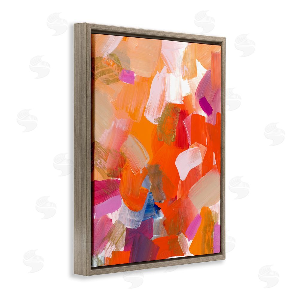 Sundance Graphics Confetti Petals Abstraction Brown Floating Frame Canvas Wall Art Print