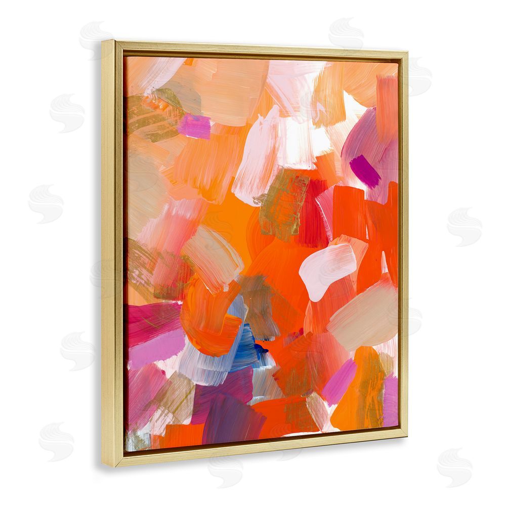 Sundance Graphics Confetti Petals Abstraction Gold Floating Frame Canvas Wall Art Print