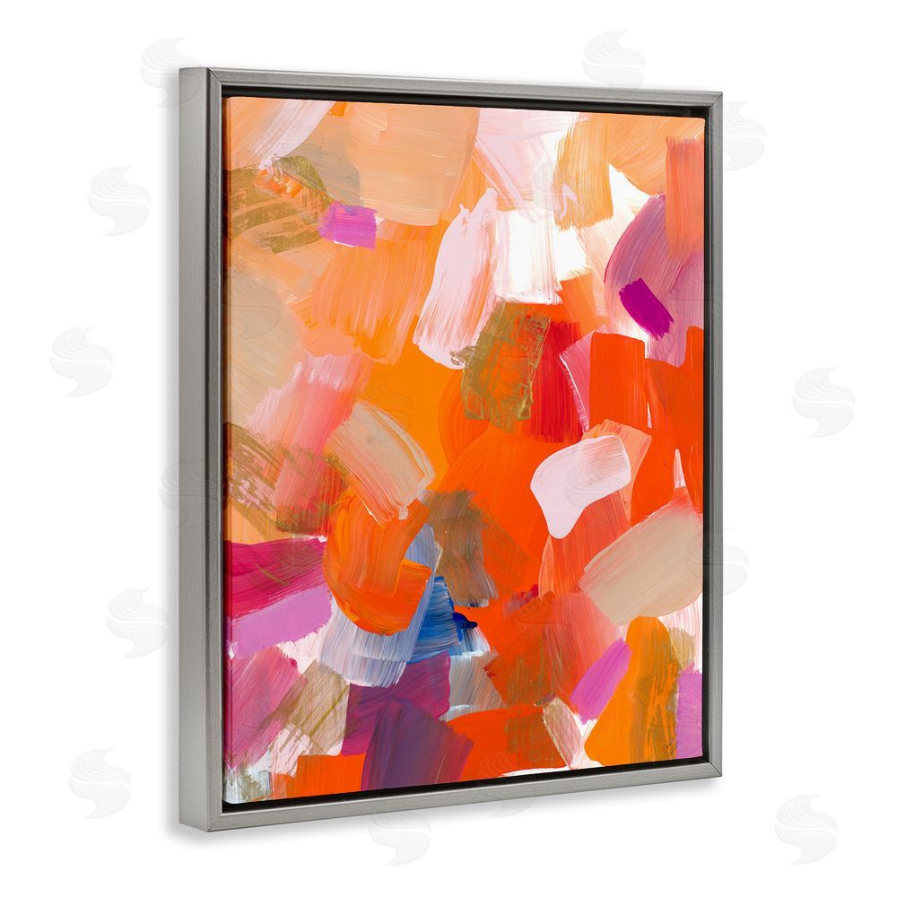 Sundance Graphics Confetti Petals Abstraction Gray Floating Frame Canvas Wall Art Print