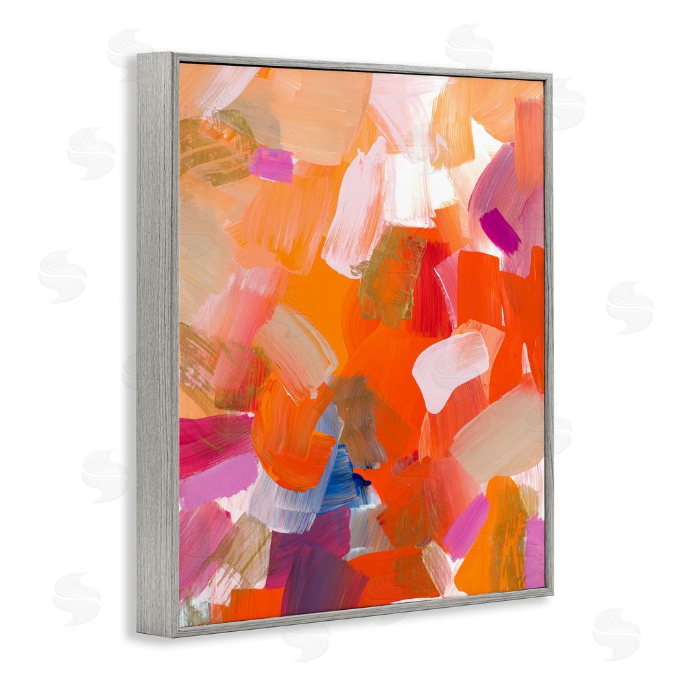 Sundance Graphics Confetti Petals Abstraction Gray Framed Giclee Wall Art Print