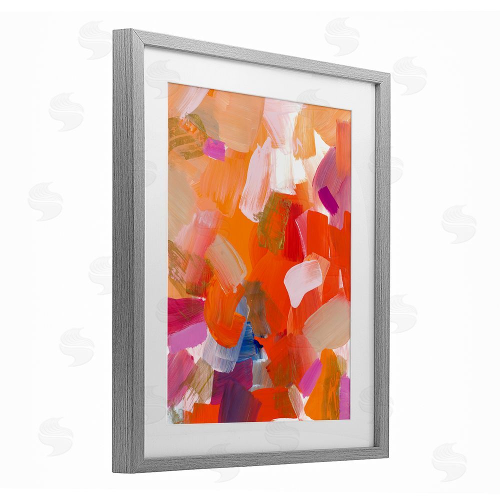 Sundance Graphics Confetti Petals Abstraction Gray Framed Print Under Glass Wall Art