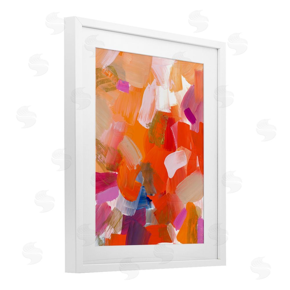 Sundance Graphics Confetti Petals Abstraction White Framed Print Under Glass Wall Art