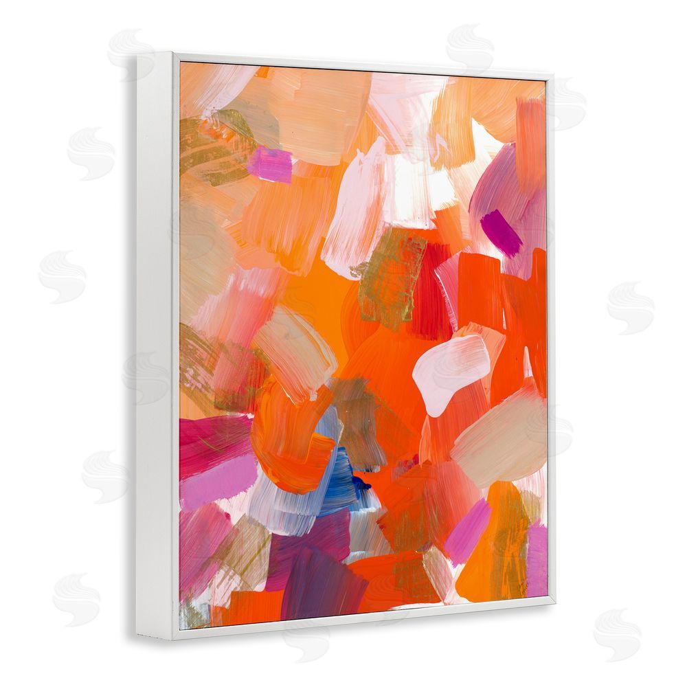 Sundance Graphics Confetti Petals Abstraction White Framed Giclee Wall Art Print