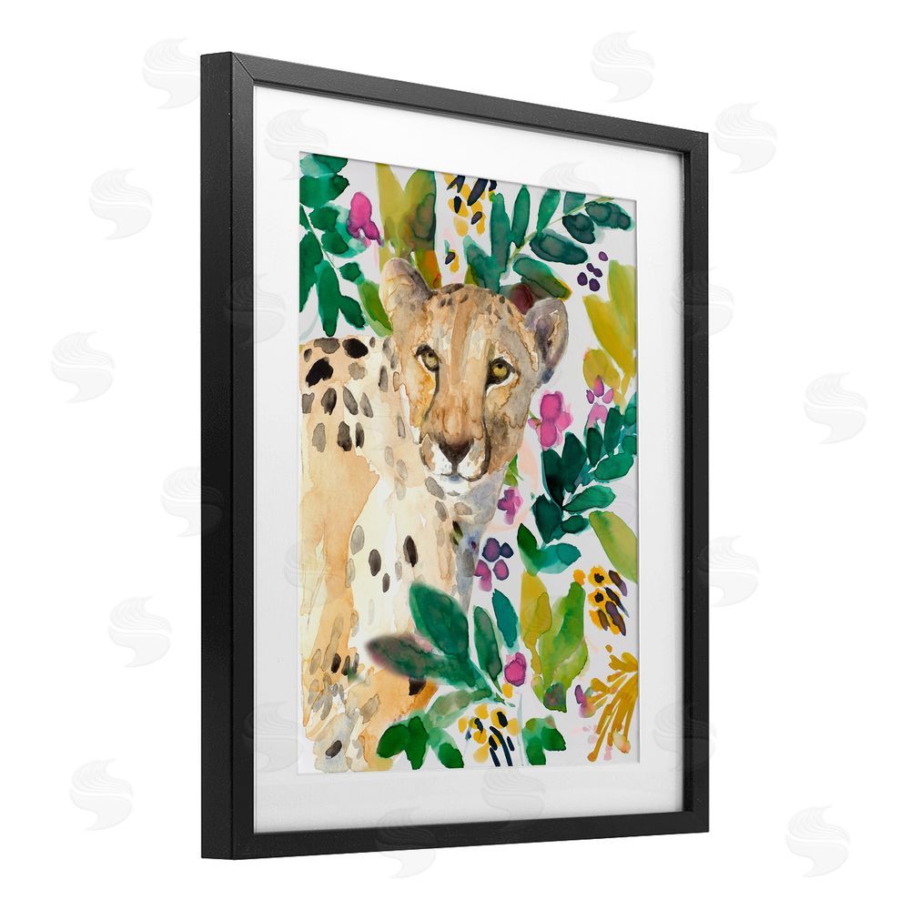 Sundance Graphics Garden Plants Cheetah Black Framed Print Under Glass Wall Art