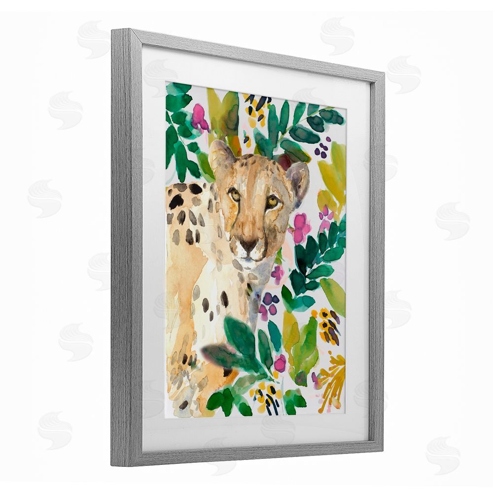 Sundance Graphics Garden Plants Cheetah Gray Framed Print Under Glass Wall Art