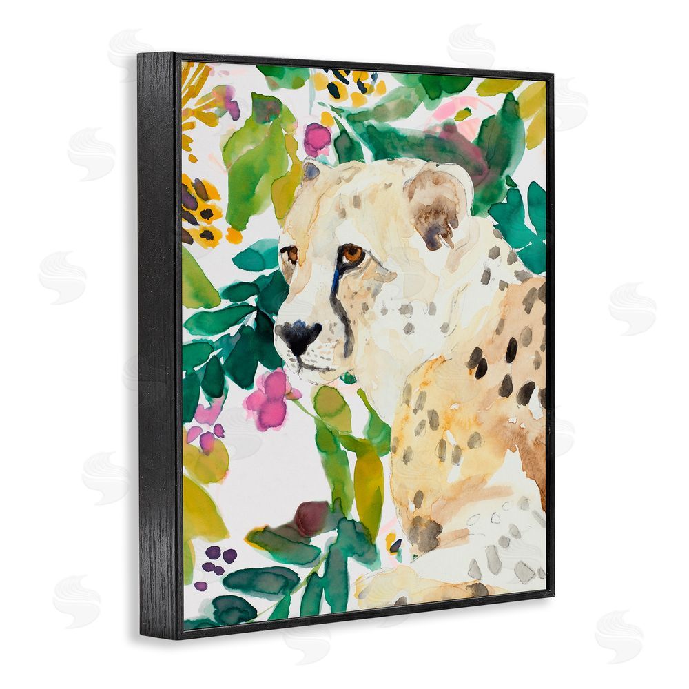 Sundance Graphics Garden Plants Leopard Black Framed Giclee Wall Art Print