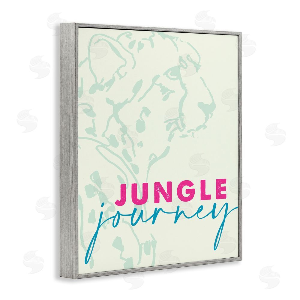 Sundance Graphics Jungle Journey Cheetah Gray Framed Giclee Wall Art Print