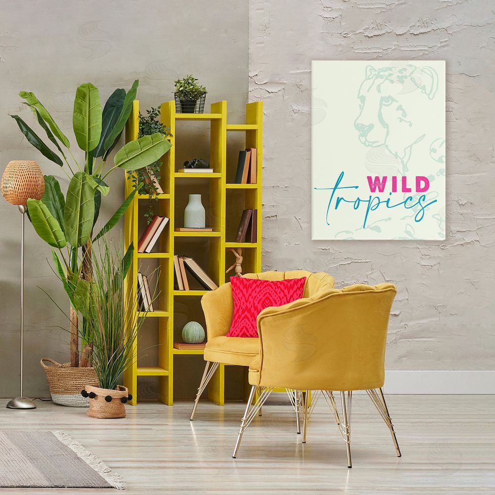 Lanie Loreth Wild Tropics Cheetah Stretched Canvas Wall Art in Room
