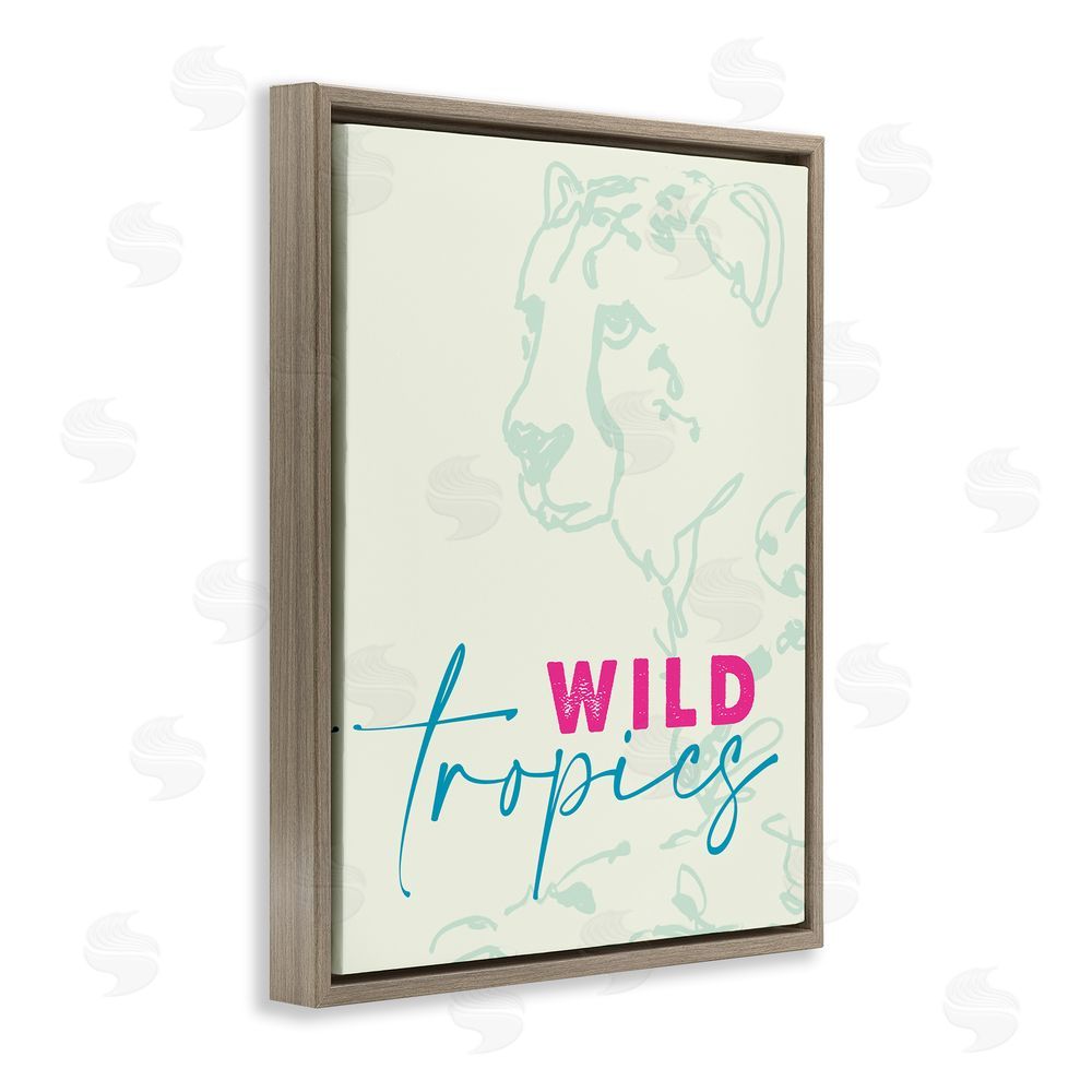 Lanie Loreth Wild Tropics Cheetah Brown Floating Frame Canvas Wall Art Print