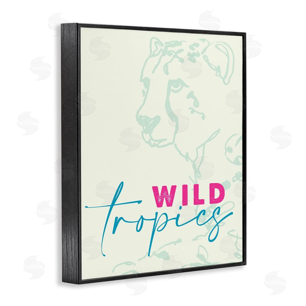Lanie Loreth Wild Tropics Cheetah Black Framed Giclee Wall Art Print
