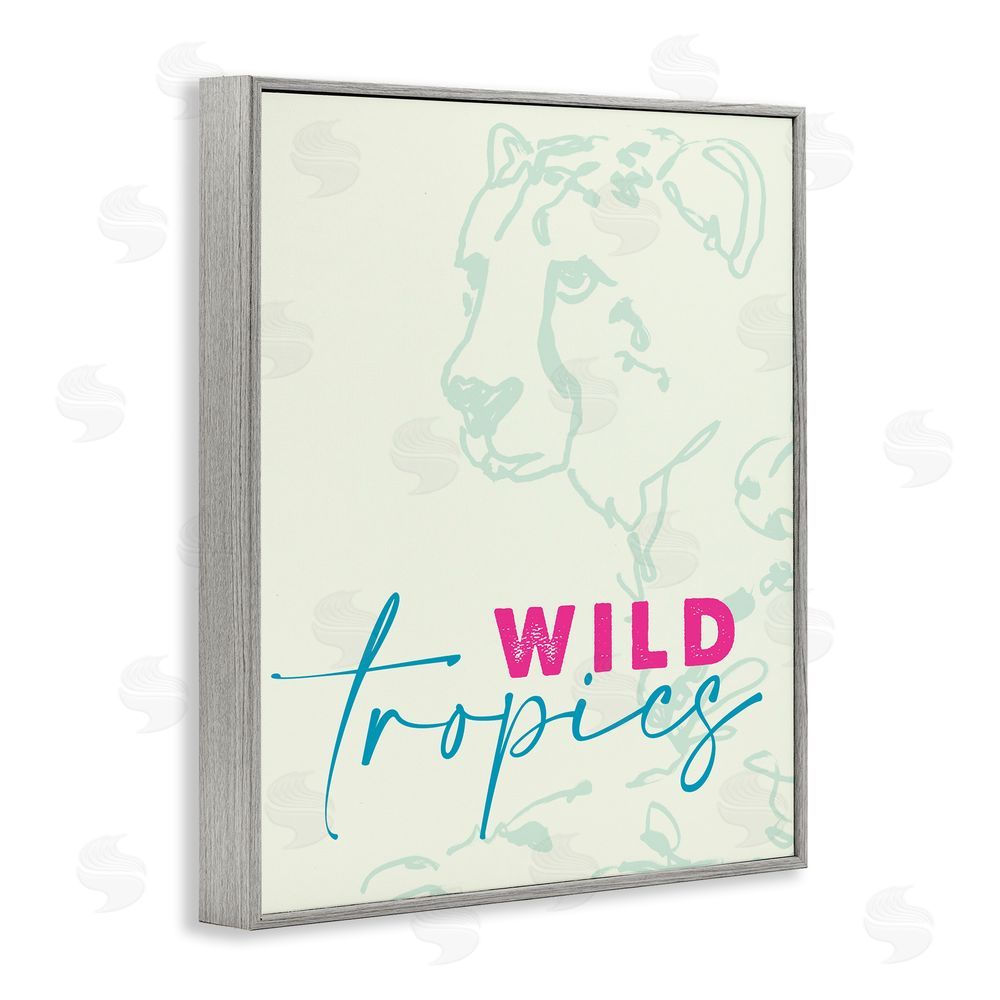 Lanie Loreth Wild Tropics Cheetah Gray Framed Giclee Wall Art Print