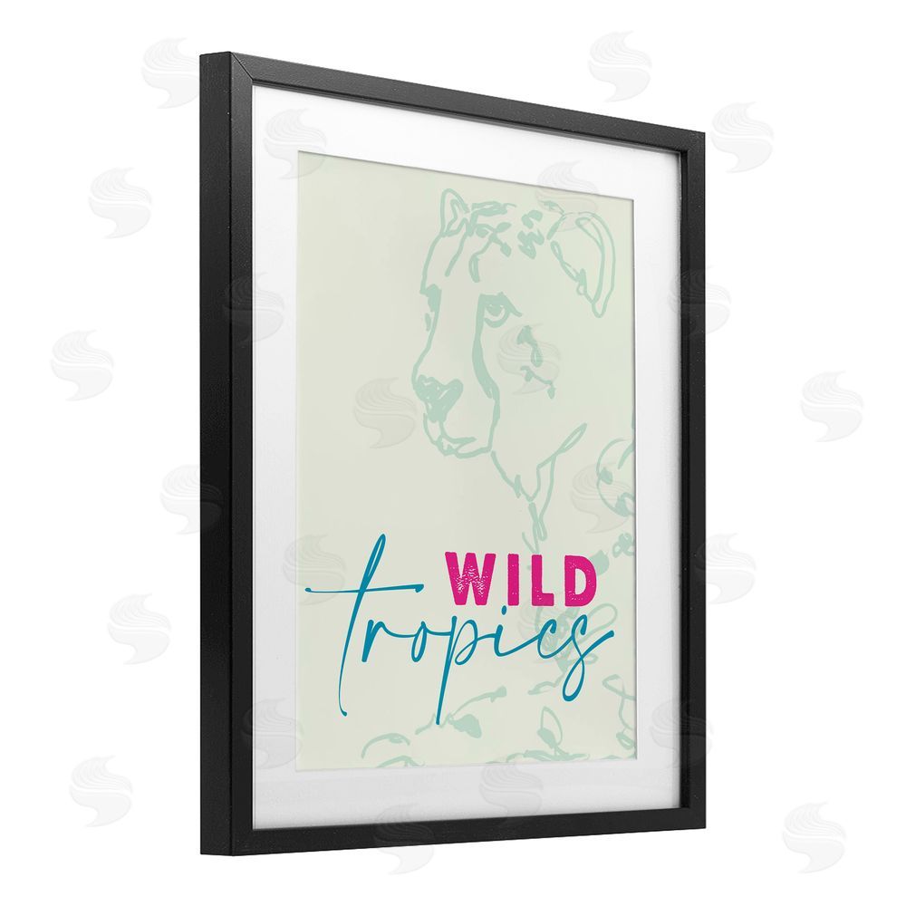 Lanie Loreth Wild Tropics Cheetah Black Framed Print Under Glass Wall Art