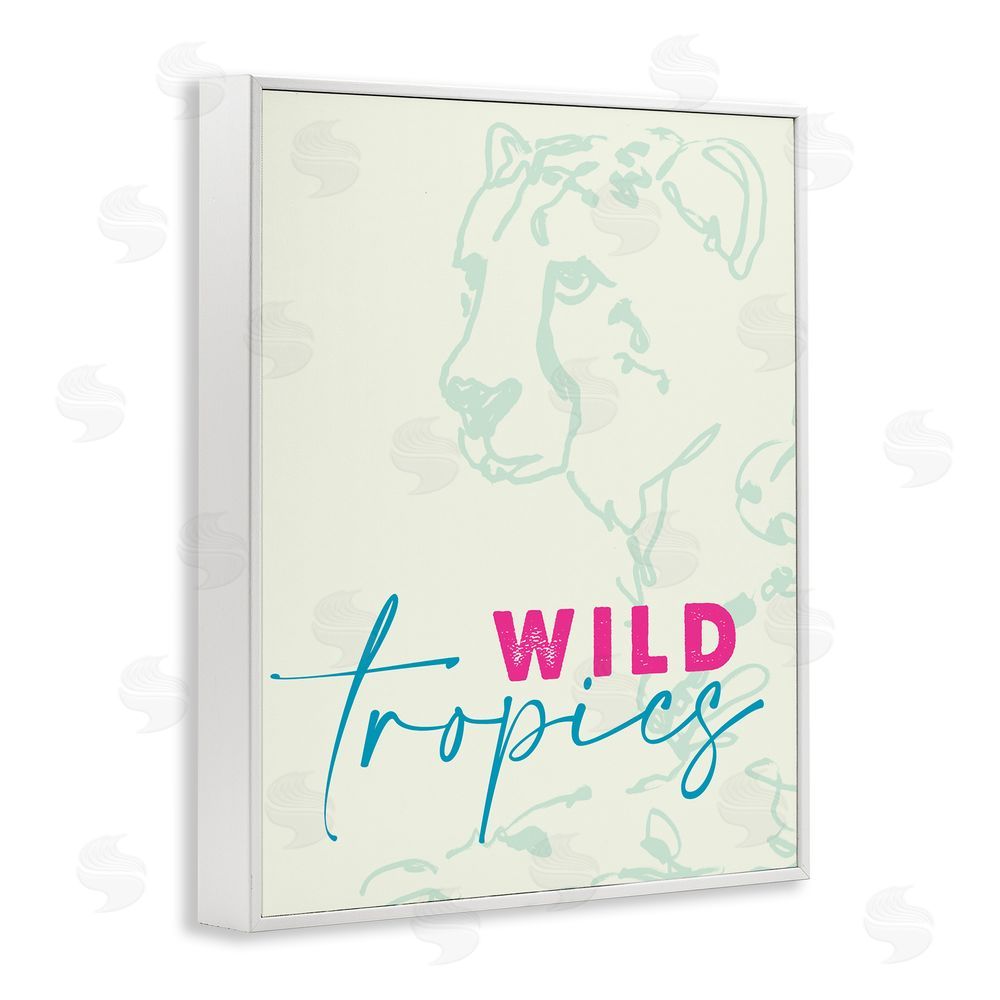 Lanie Loreth Wild Tropics Cheetah White Framed Giclee Wall Art Print