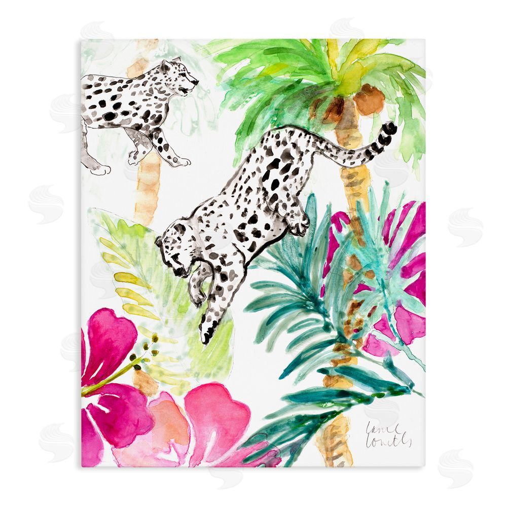 Sundance Graphics Tropical Island Cheetahs Canvas Wall Art Print