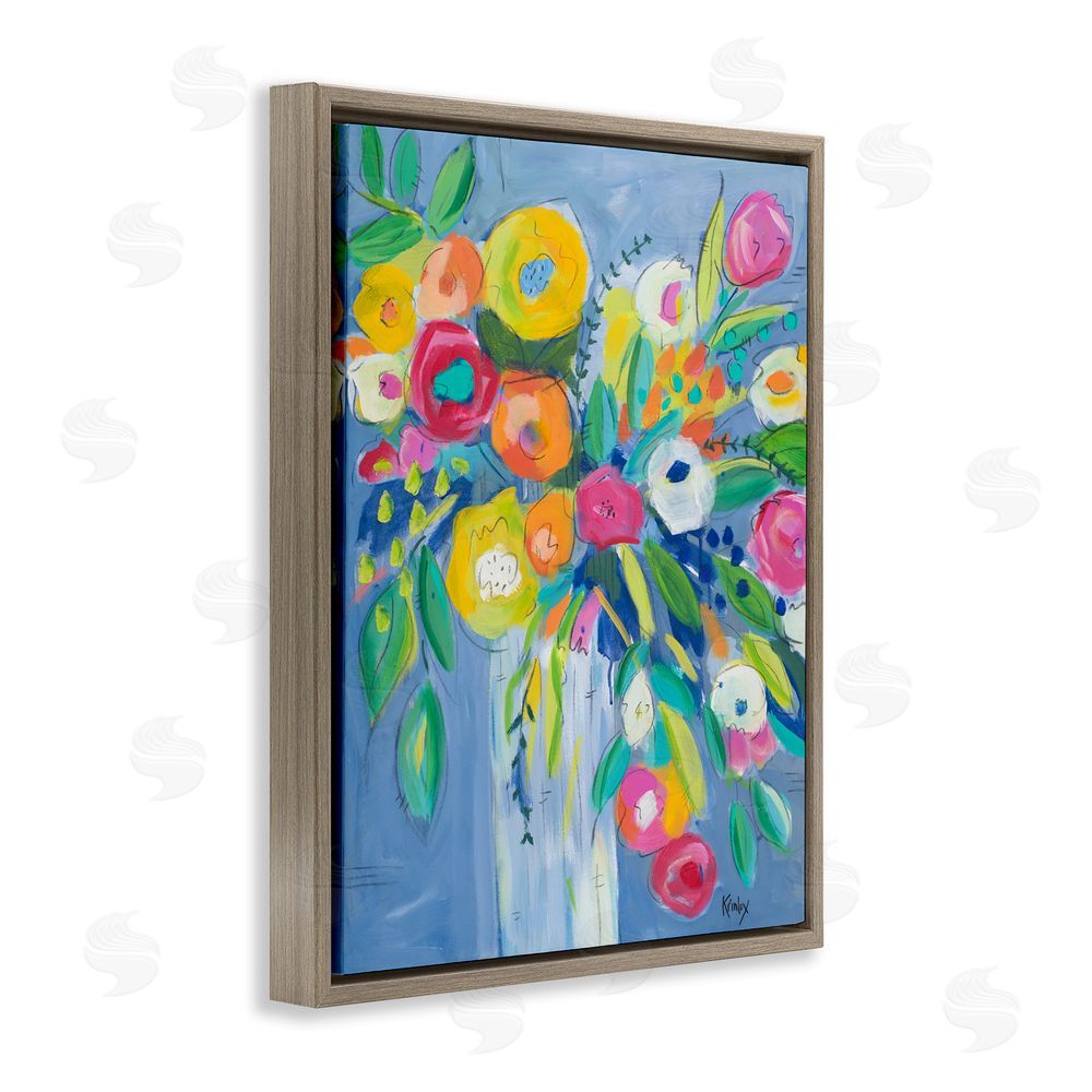 Sundance Graphics Cheerful Blossom Energy Brown Floating Frame Canvas Wall Art Print