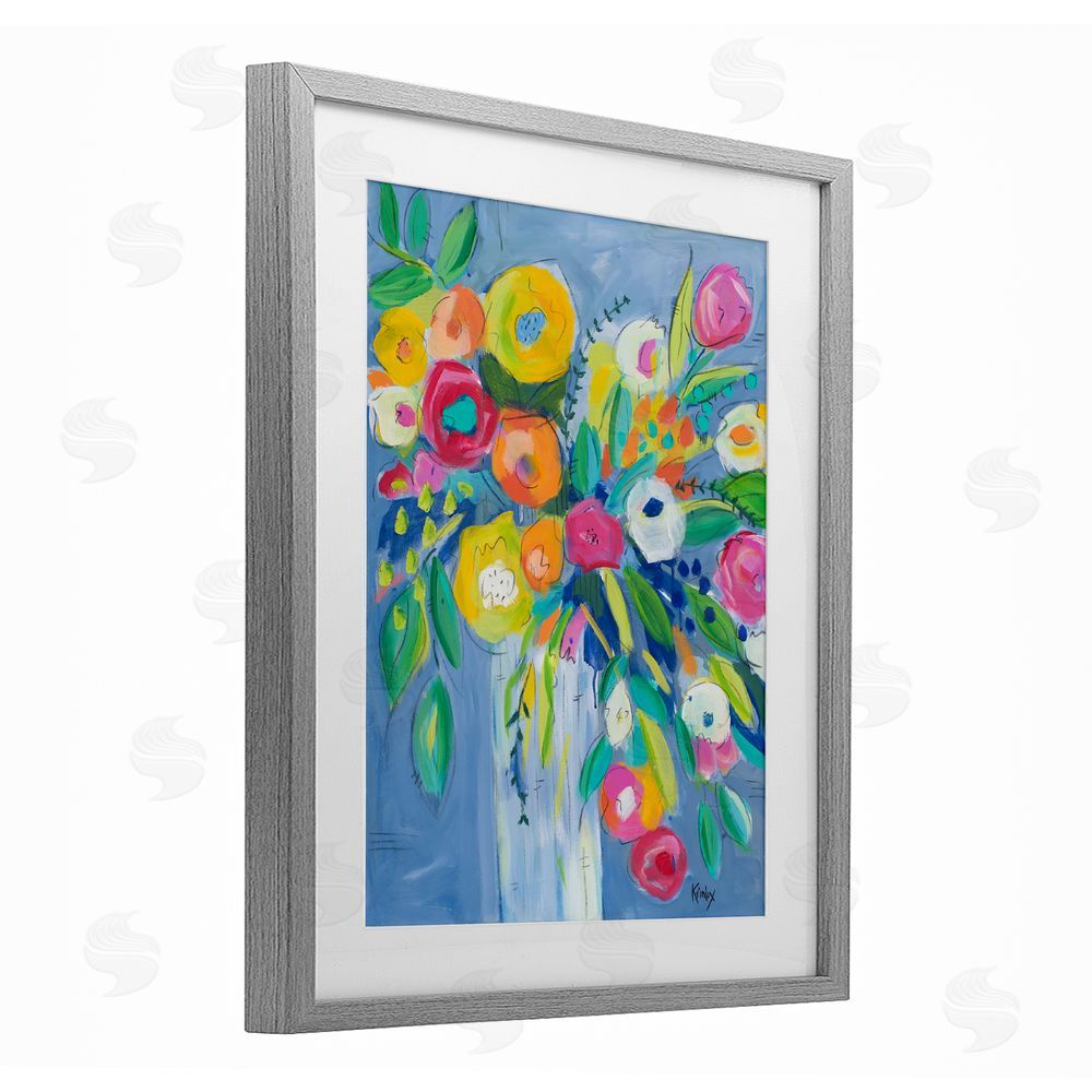 Sundance Graphics Cheerful Blossom Energy Gray Framed Print Under Glass Wall Art