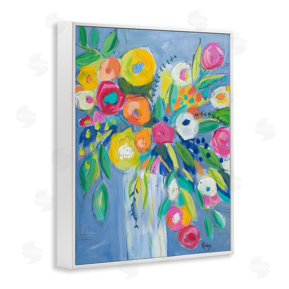 Sundance Graphics Cheerful Blossom Energy White Framed Giclee Wall Art Print
