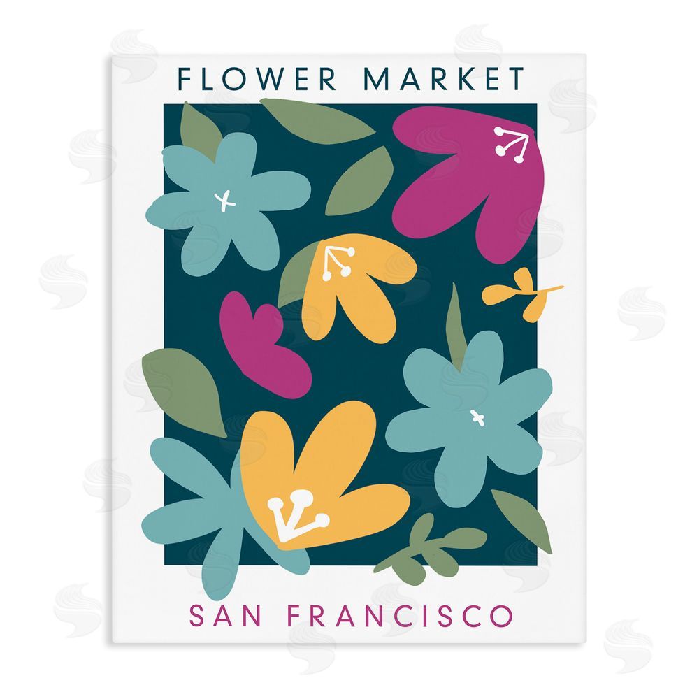 Anna Quach Whimsical Flower Market Stretched Canvas Wall Art Print