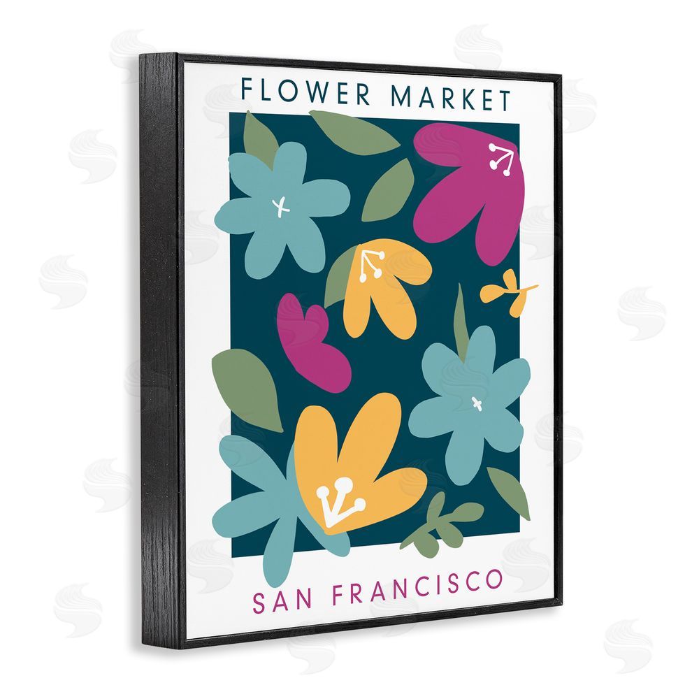 Anna Quach Whimsical Flower Market Black Framed Giclee Wall Art Print