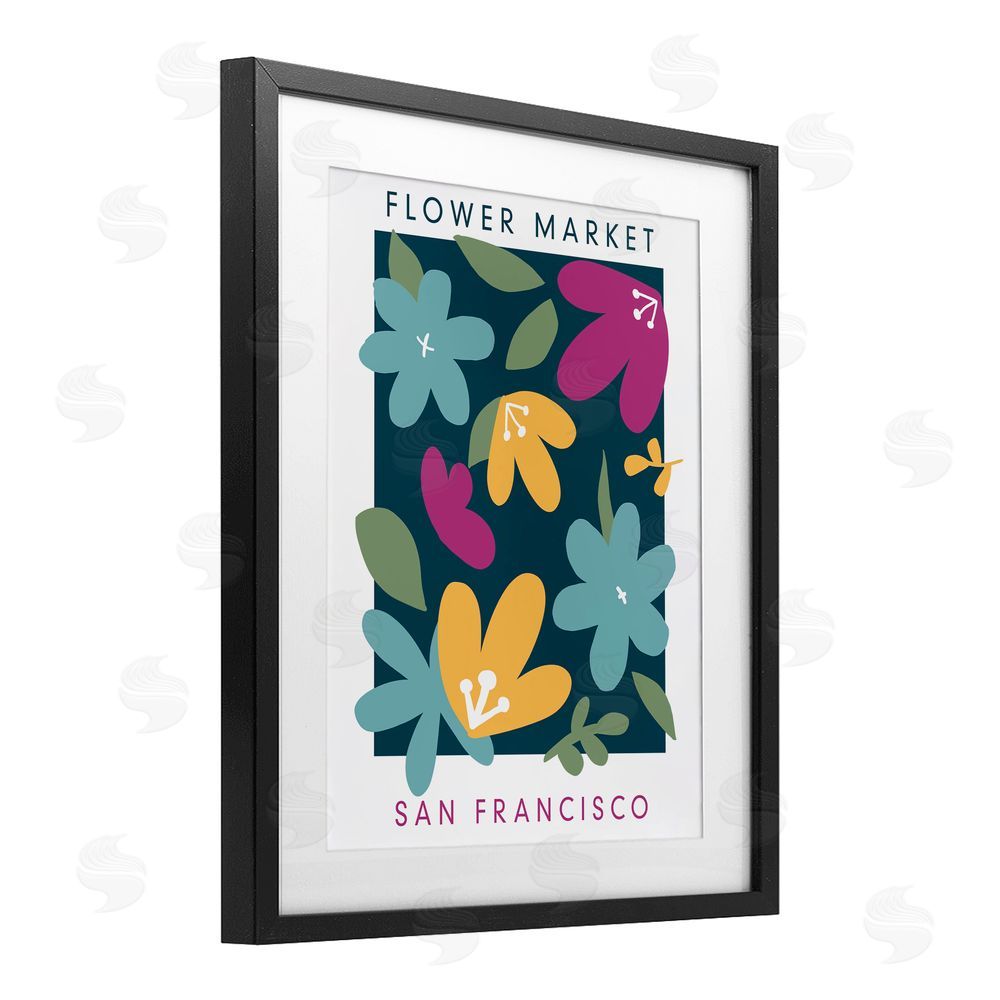 Anna Quach Whimsical Flower Market Black Framed Print Under Glass Wall Art
