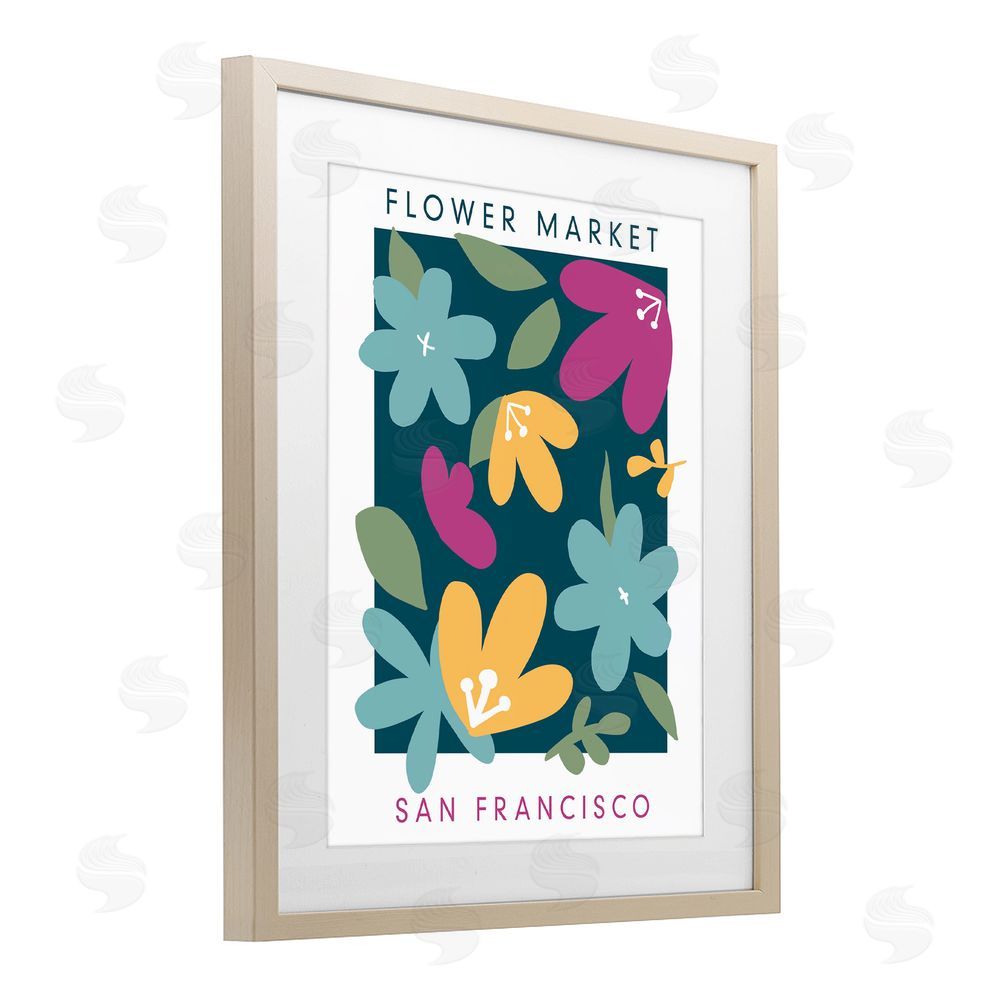 Anna Quach Whimsical Flower Market Birch Framed Print Under Glass Wall Art