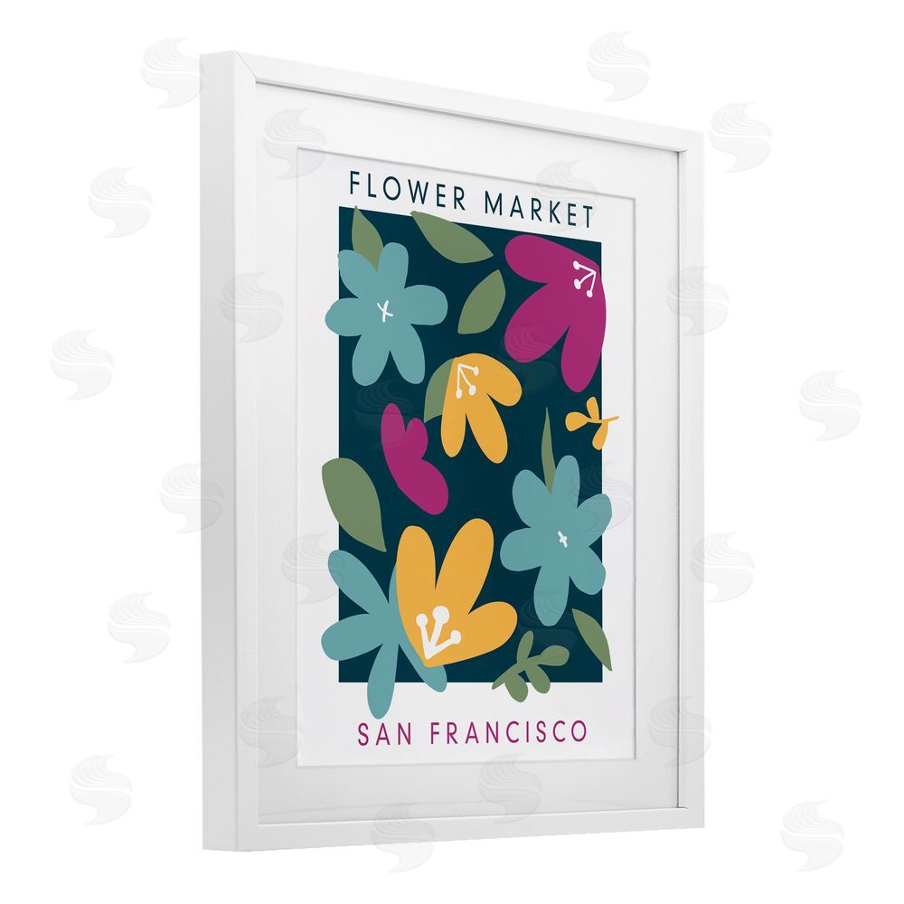 Anna Quach Whimsical Flower Market White Framed Print Under Glass Wall Art