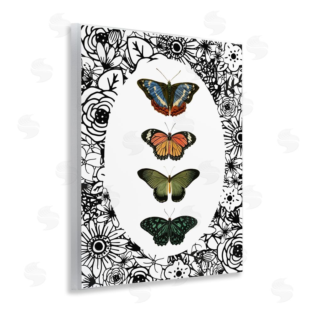 Sundance Graphics Floral Border Butterfly Lineup Wall Plaque Printed Art