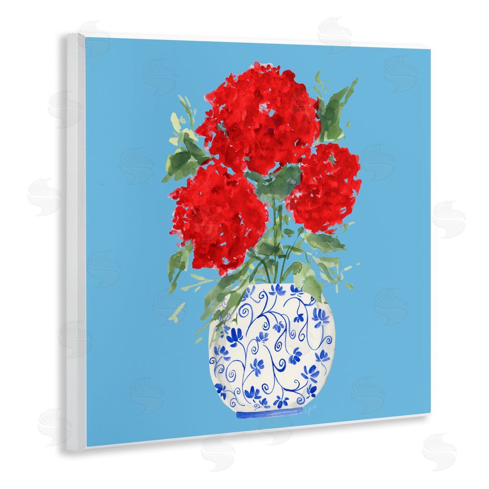 Sundance Graphics Bold Red Hydrangea Trio Wall Plaque Printed Art