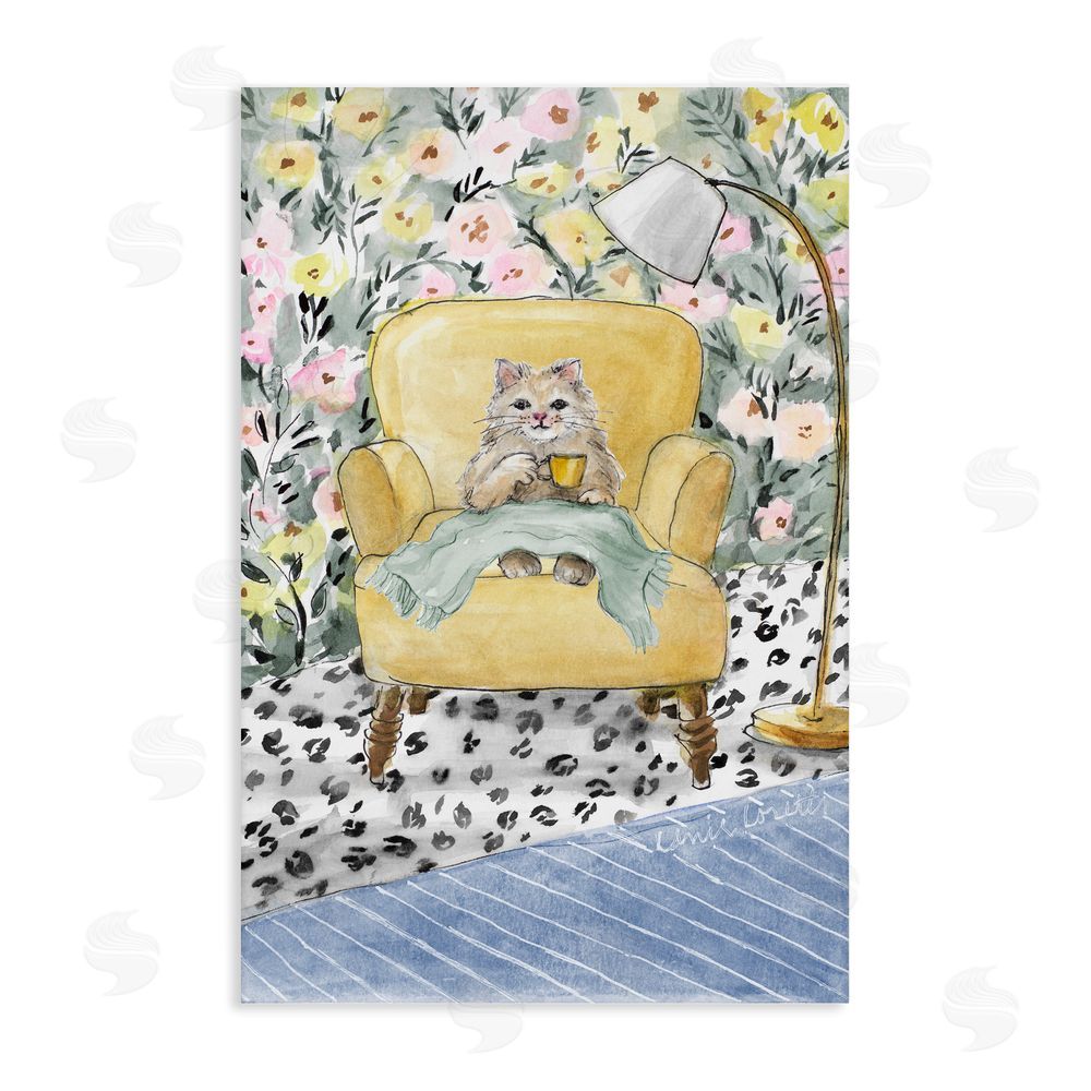 Lanie Loreth Cozy Cat Corner Stretched Canvas Wall Art Print
