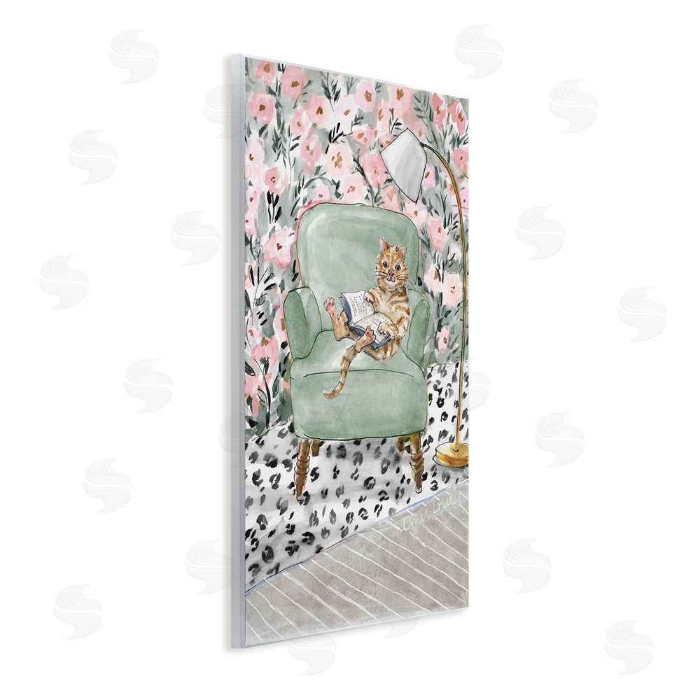 Lanie Loreth Cozy Cat Reading Wall Plaque Art Print