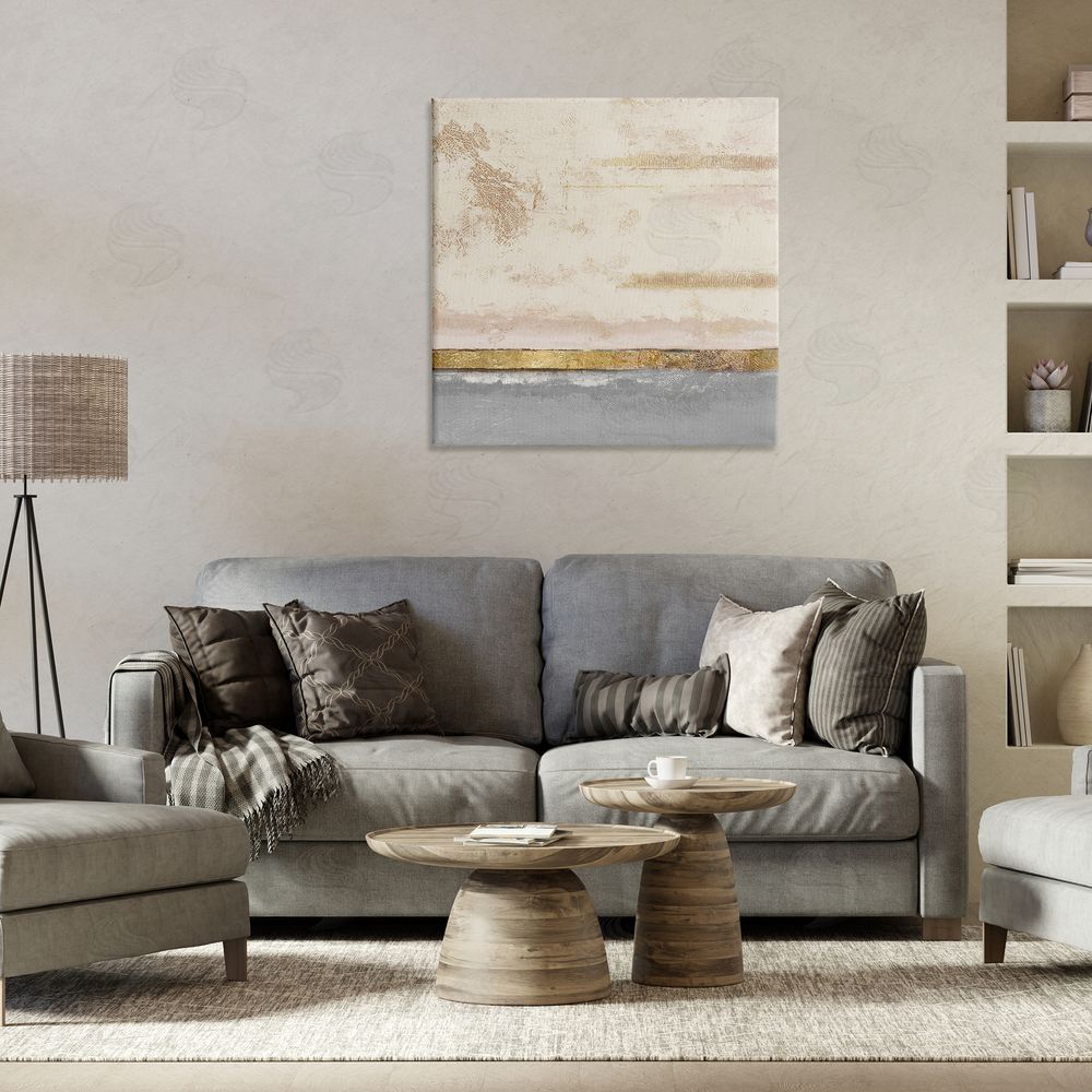 Patricia Pinto Soft Sea Abstract Stretched Canvas Wall Art in Room