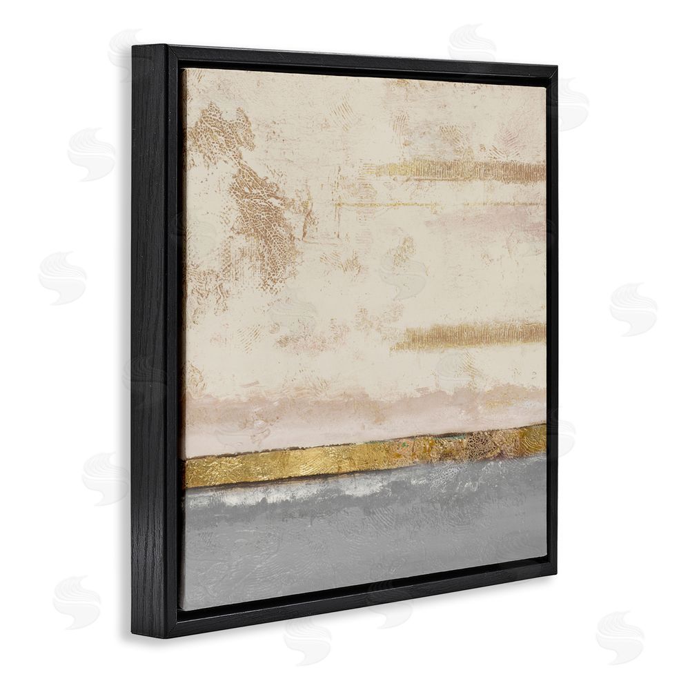 Patricia Pinto Soft Sea Abstract Black Floating Frame Canvas Wall Art Print