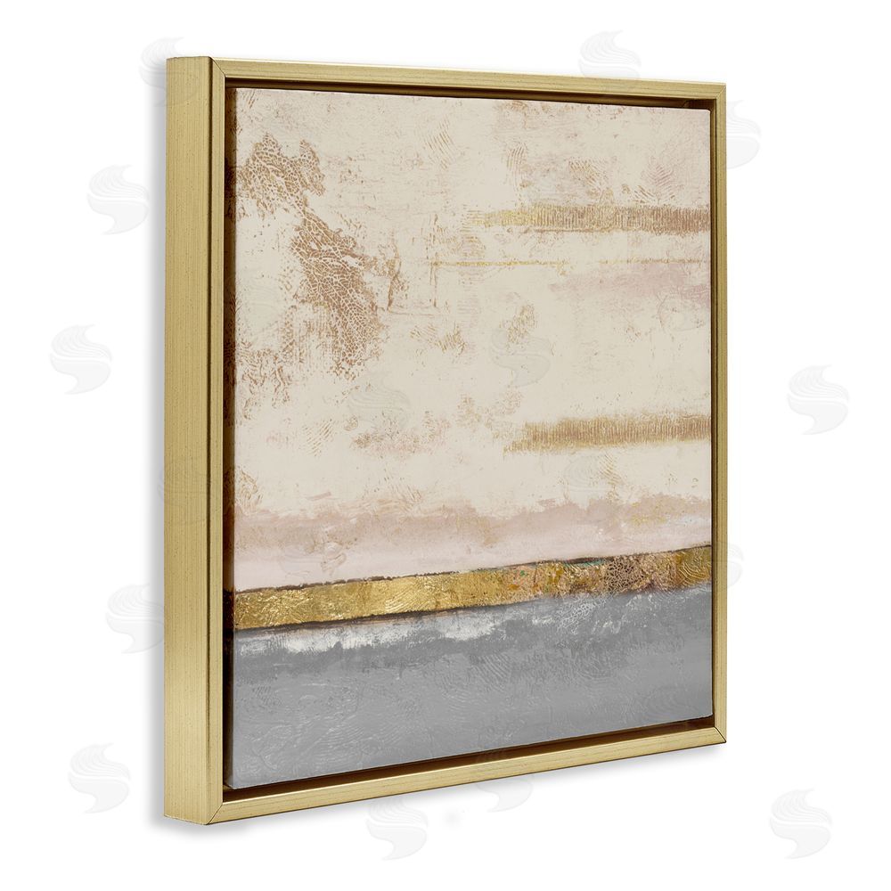 Patricia Pinto Soft Sea Abstract Gold Floating Frame Canvas Wall Art Print