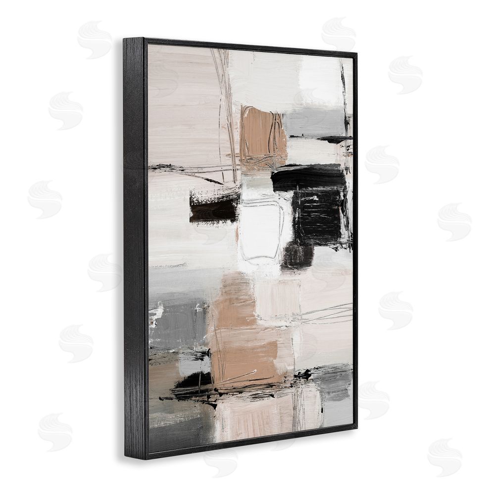 Sundance Graphics Contemporary Neutral Variety Black Framed Giclee Wall Art Print