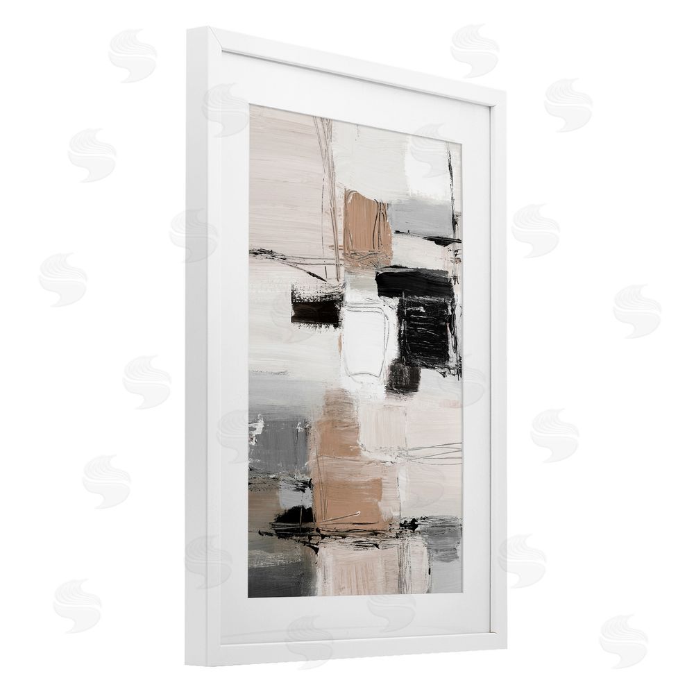 Sundance Graphics Contemporary Neutral Variety White Framed Print Under Glass Wall Art