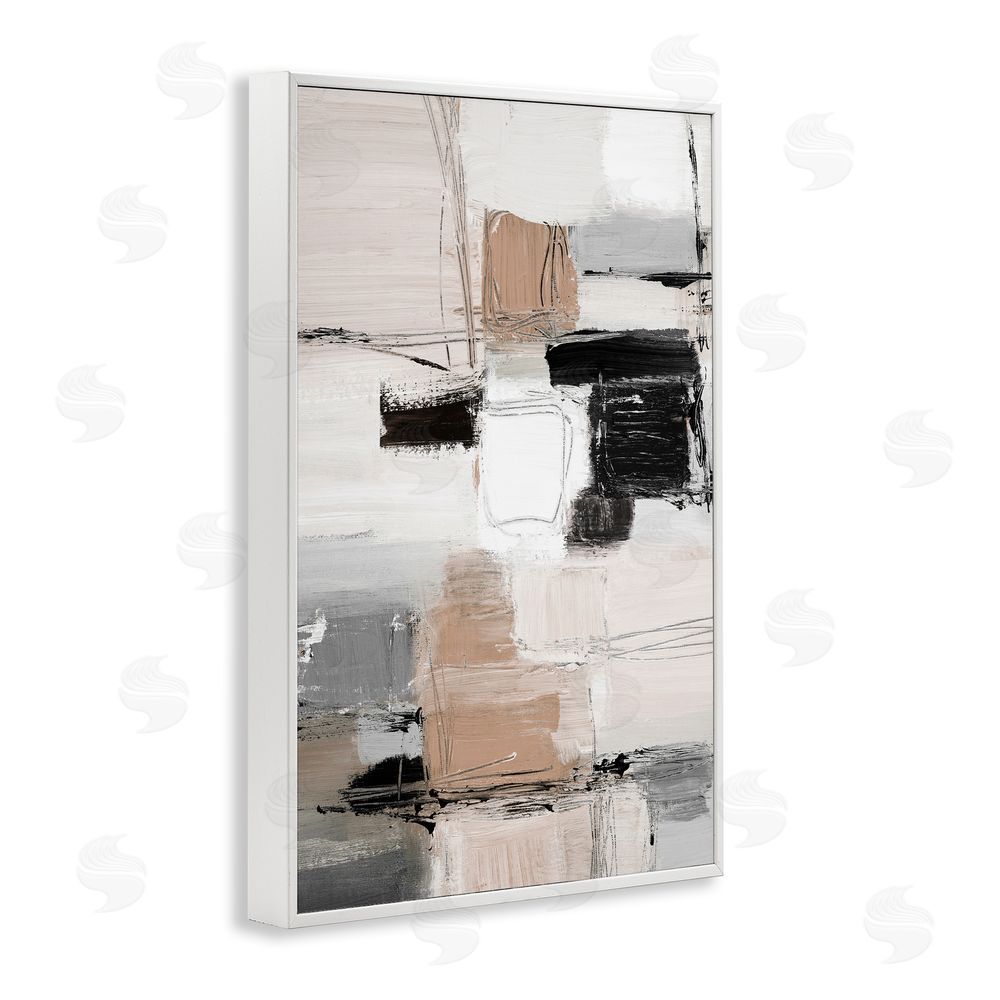 Sundance Graphics Contemporary Neutral Variety White Framed Giclee Wall Art Print
