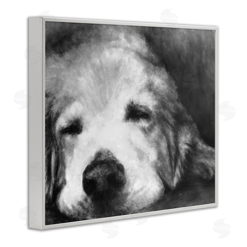 Sundance Graphics Monochrome Dog Day Afternoon White Framed Giclee Wall Art Print