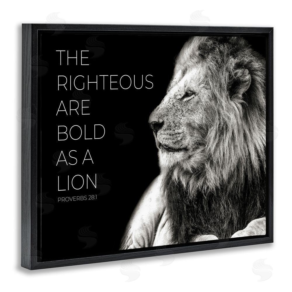 Shelley Lake The Righteous Bold As A Lion Black Floating Frame Canvas Wall Art Print