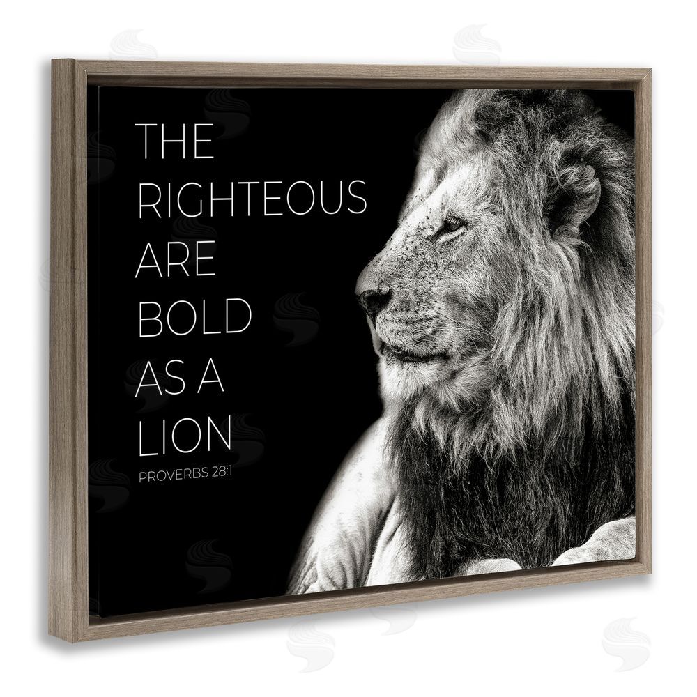 Shelley Lake The Righteous Bold As A Lion Brown Floating Frame Canvas Wall Art Print