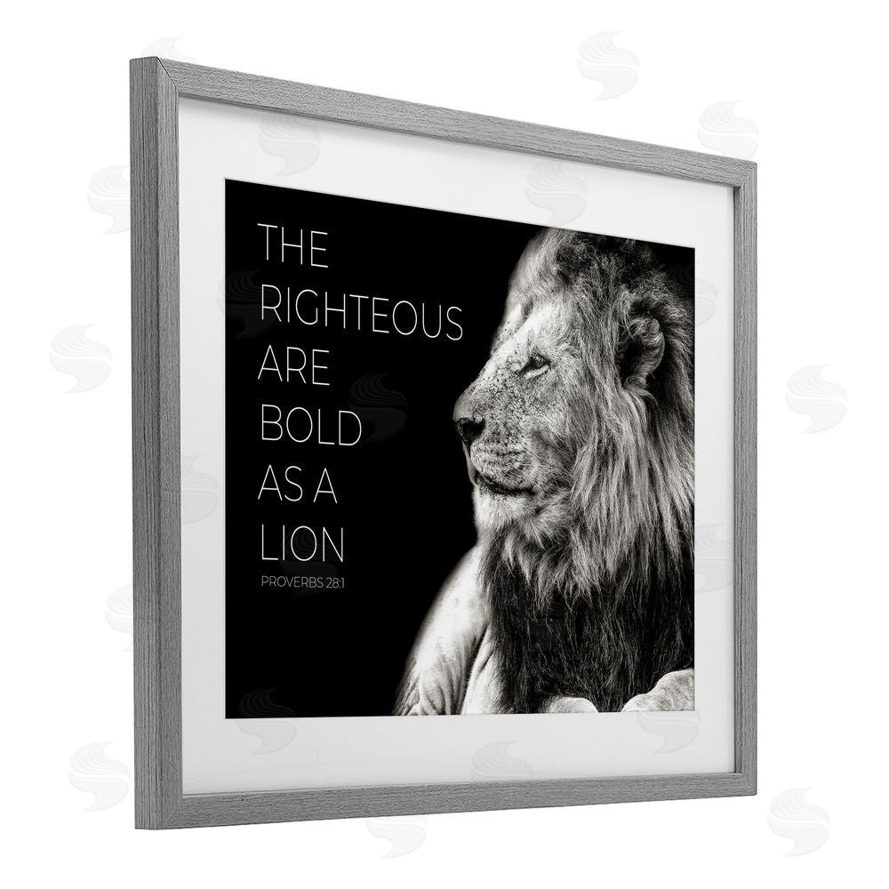 Shelley Lake The Righteous Bold As A Lion Gray Framed Print Under Glass Wall Art