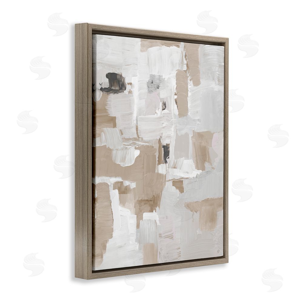Sundance Graphics Beige & White Peace Brown Floating Frame Canvas Wall Art Print