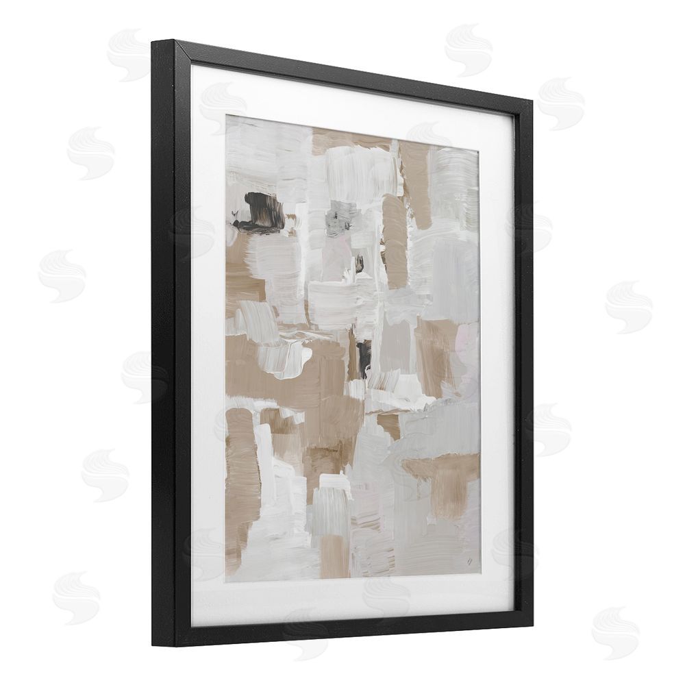 Sundance Graphics Beige & White Peace Black Framed Print Under Glass Wall Art