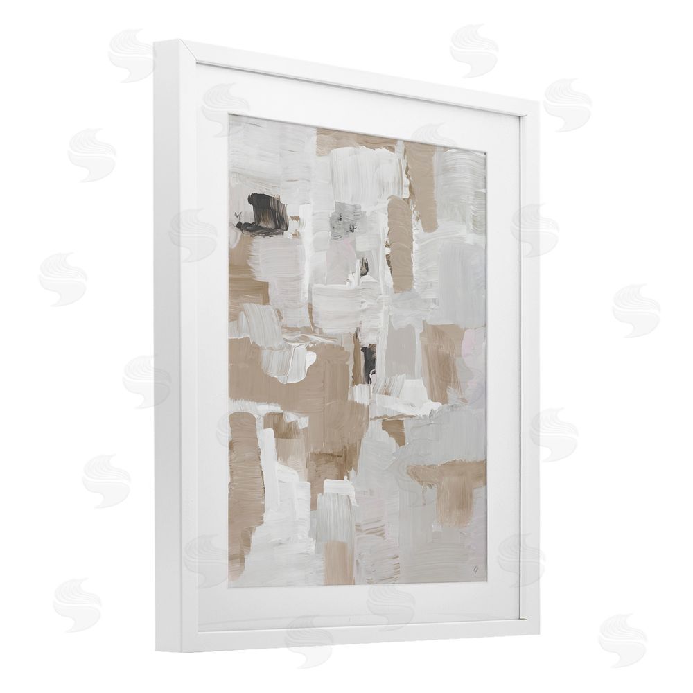 Sundance Graphics Beige & White Peace White Framed Print Under Glass Wall Art