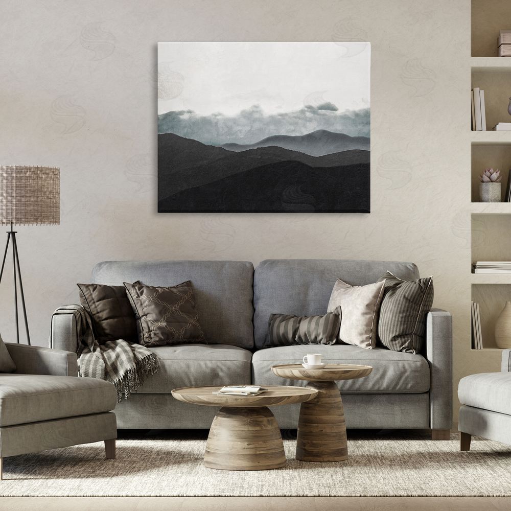 Sundance Graphics Layered Foggy Hills Canvas Wall Art Print in Room